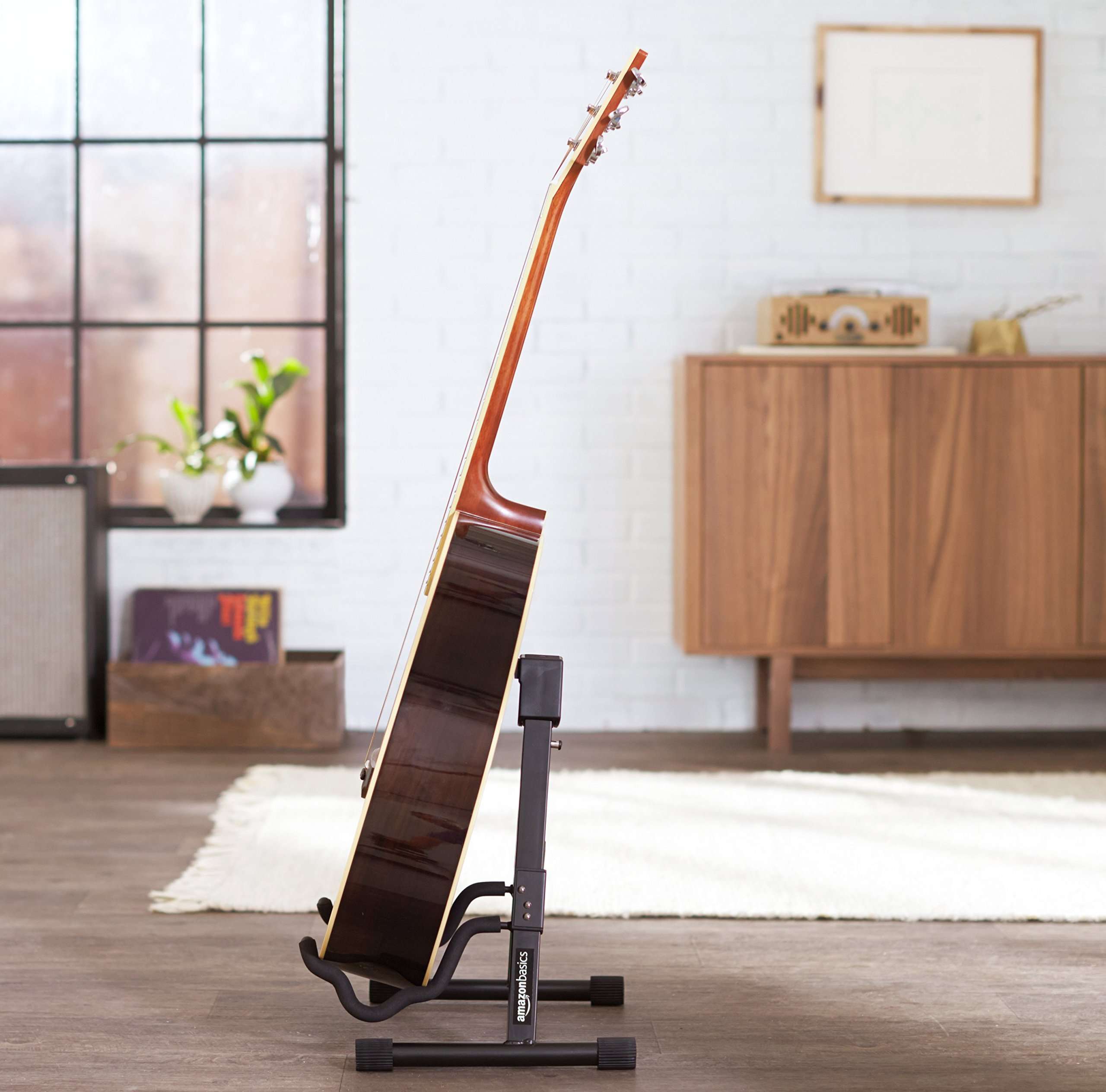 Amazon Basics Portable Adjustable Folding Guitar Stand for Electric and Acoustic Guitars, A-shape, Fully Assembled with Padded Foam, Black, 8.66 x 15.16 x 3.74 inches - Image 13