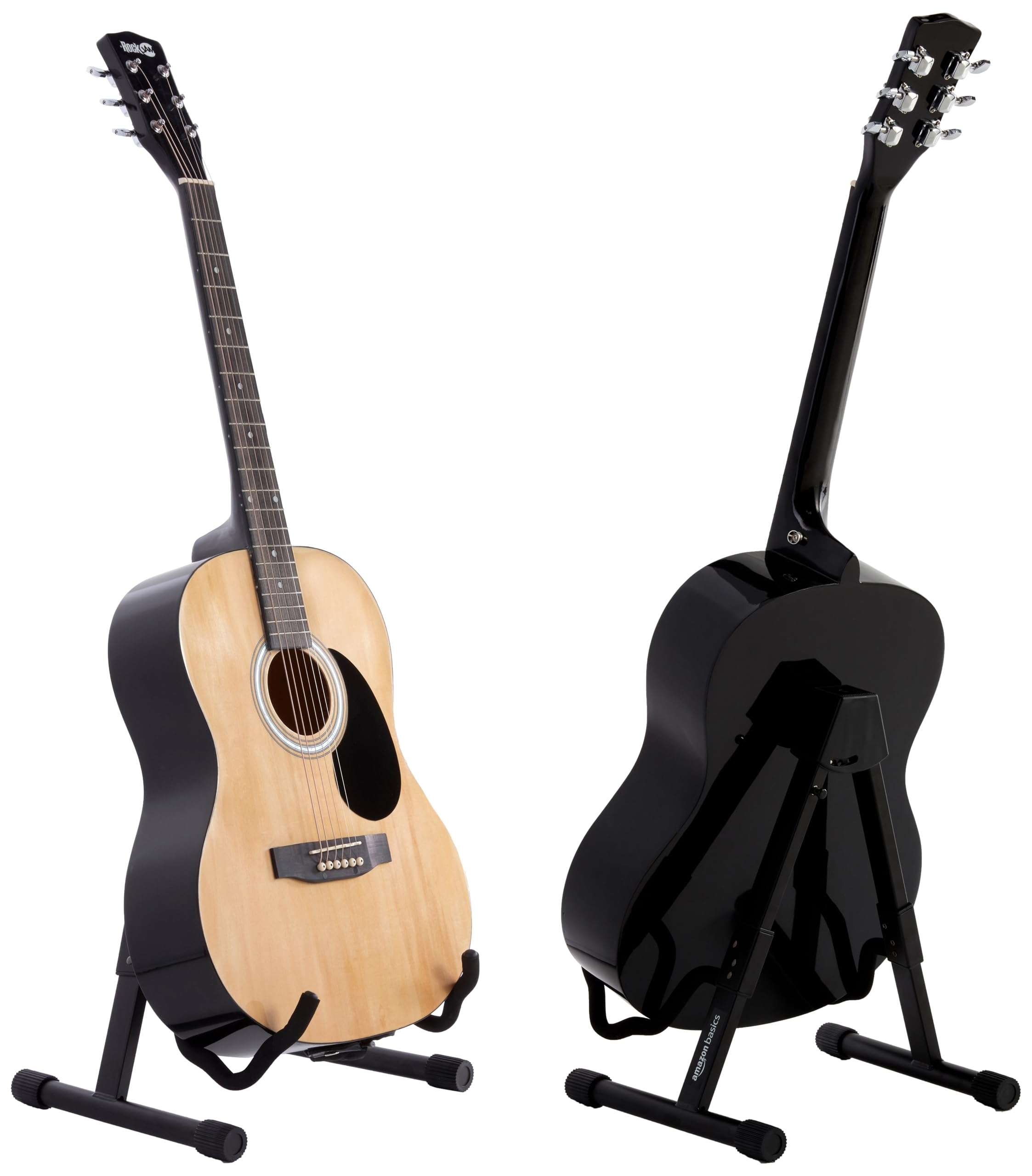 Amazon Basics Portable Adjustable Folding Guitar Stand for Electric and Acoustic Guitars, A-shape, Fully Assembled with Padded Foam, Black, 8.66 x 15.16 x 3.74 inches - Image 5