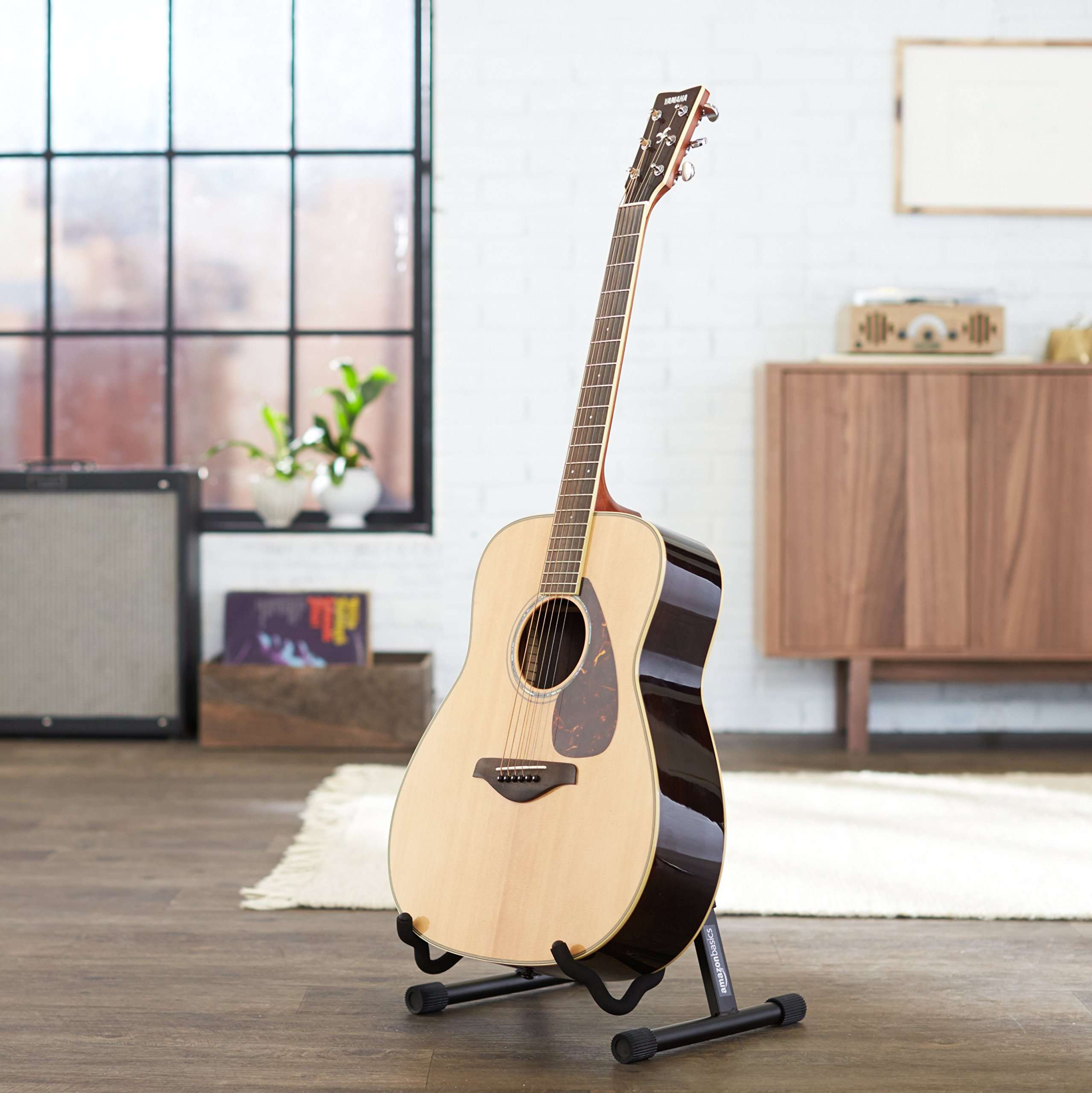 Amazon Basics Portable Adjustable Folding Guitar Stand for Electric and Acoustic Guitars, A-shape, Fully Assembled with Padded Foam, Black, 8.66 x 15.16 x 3.74 inches - Image 11