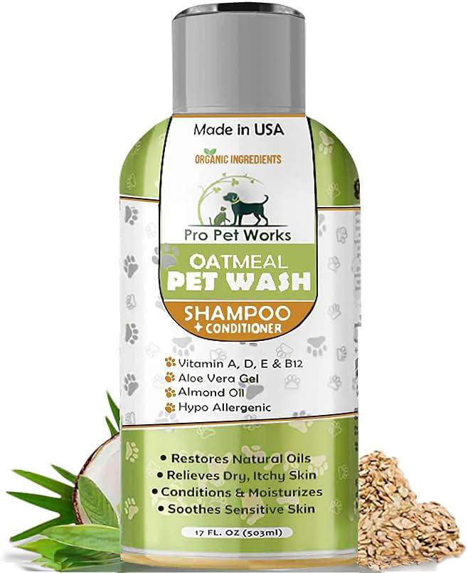 Oatmeal Dog Shampoo and Conditioner for Allergies, Itching and Sensitive Skin - Smelly, Itchy Pet Cleaning Supplies - Puppy Wash, Anti Itch and Dandruff, All Natural Formula - with Omega 3's - Image 1