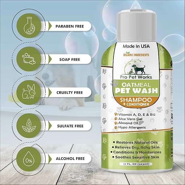 Oatmeal Dog Shampoo and Conditioner for Allergies, Itching and Sensitive Skin - Smelly, Itchy Pet Cleaning Supplies - Puppy Wash, Anti Itch and Dandruff, All Natural Formula - with Omega 3's - Image 3