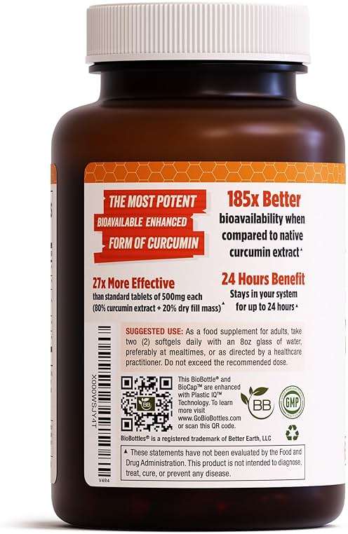 A1Vitality NovaSOL Turmeric Curcumin 1000mg – Clinically Proven 185x Higher Absorption – Promotes Joint Comfort, Mobility & Overall Wellness – Non-GMO, Doctor Formulated, 60 Softgels. - Image 6
