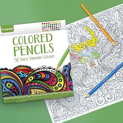Crayola Colored Pencils For Adults (50ct), Colored Pencil Set for Adult Coloring Books, Coloring Set, Gift for Teens & Adults [Amazon Exclusive] - Image 7
