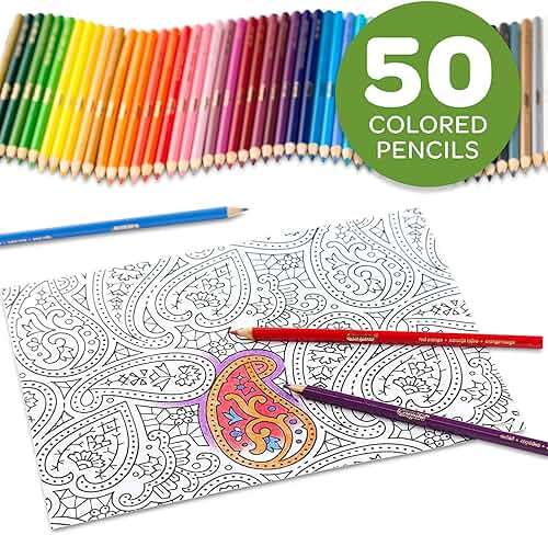 Crayola Colored Pencils For Adults (50ct), Colored Pencil Set for Adult Coloring Books, Coloring Set, Gift for Teens & Adults [Amazon Exclusive] - Image 8
