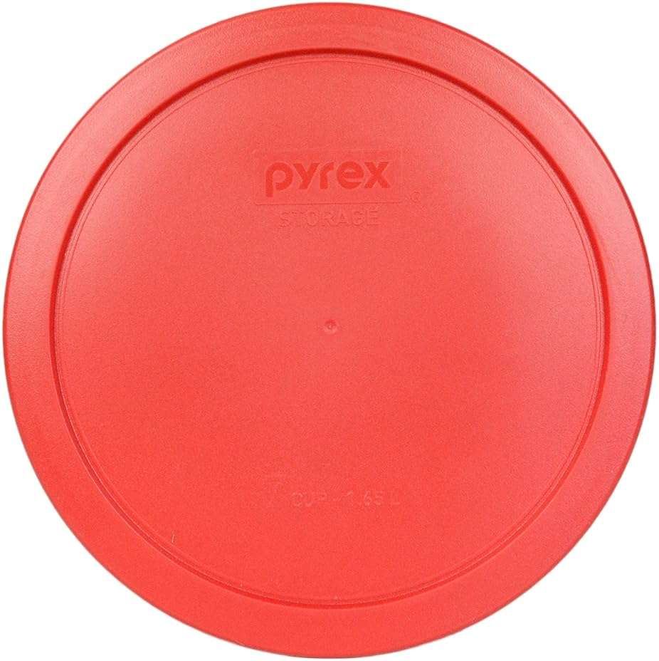 Pyrex 7402-PC Red Food Storage Replacement Lid (This Lid Fits the Pyrex 7402 6-Cup SCULPTED MIXING BOWL and 7203 7-Cup Glass Bowl) (4 Pack) - Made in USA - Image 2