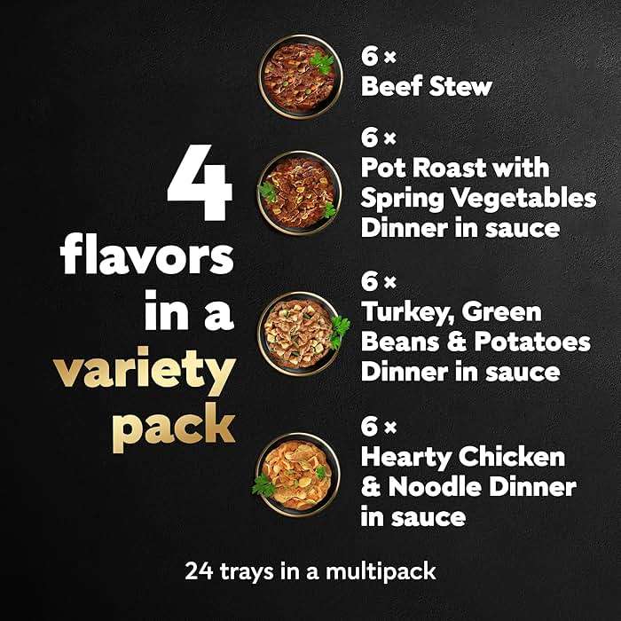 Cesar Home Delights Adult Wet Dog Food, Pot Roast with Spring Vegetables, Beef Stew, Turkey, Green Beans, & Potatoes, and Hearty Chicken & Noodle Dinner in Sauce Variety Pack, 3.5 oz. 24 Count - Image 3