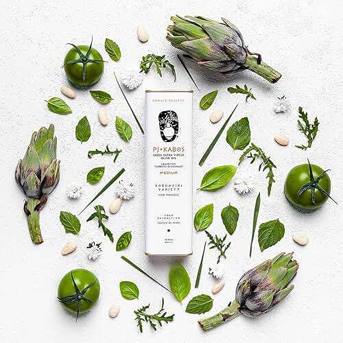P.J. KABOS Fresh 2025/26 Harvest, High Phenolic (400+mg/kg), Natural Greek Extra Virgin Olive Oil, Kosher, Greece, Cold Extracted, 16.9 oz Tin, Koroneiki, "Family Reserve -Medium" - Image 8
