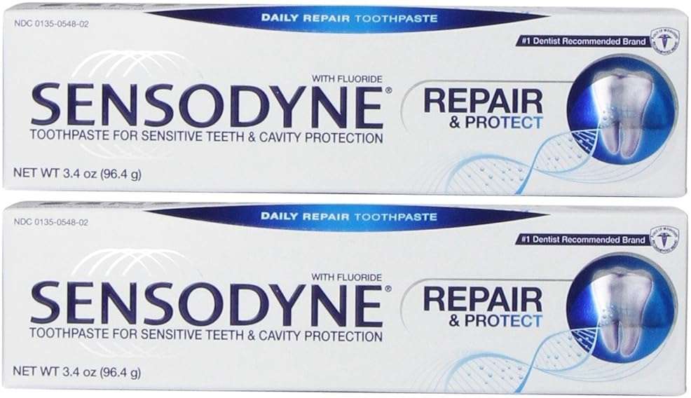 Sensodyne Toothpaste - Repair & Protect - Daily Repair W/Fluoride, 3.4 Oz, Pack of 2 - Image 1