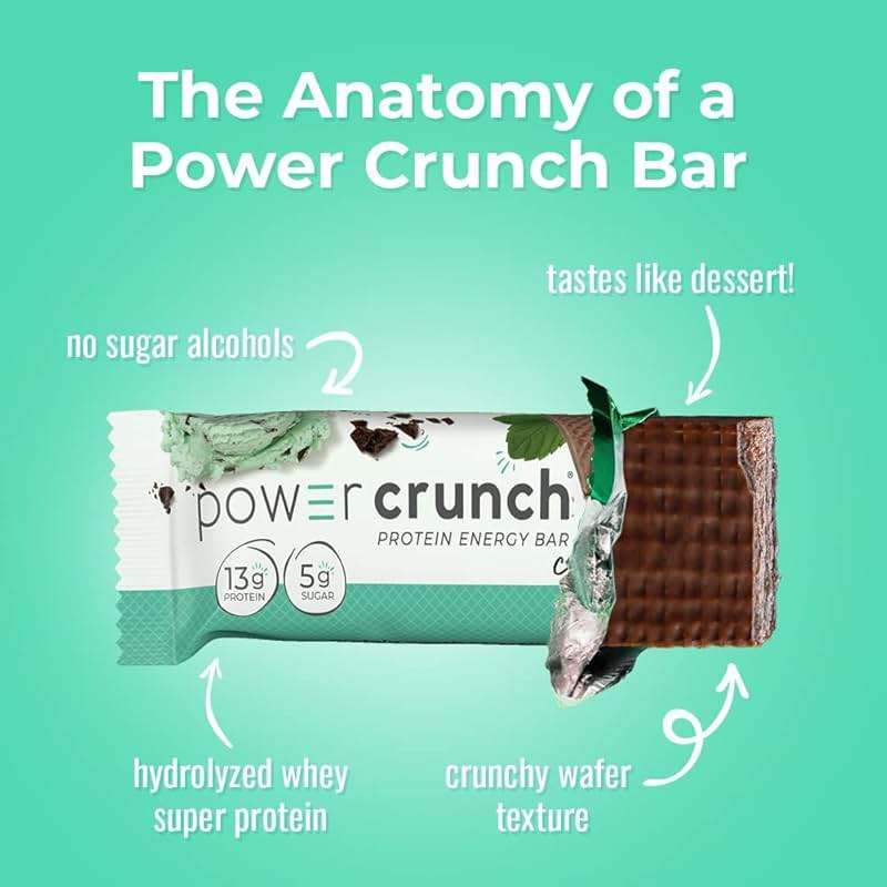 Power Crunch Protein Energy Wafer Bars, Chocolate Mint, 1.4 Ounce (12 Count) - Image 7