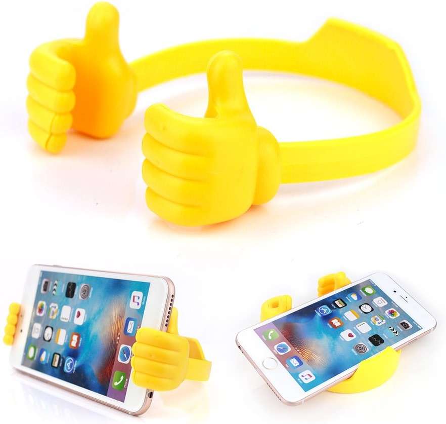 BUTEFO Thumbs up Cell Phone Holder Adjustable Silicone Tablet Stand Portable Desktop OK Stands Compatible for iPhone iPad Samsung Motorcycle Google TCL (Multi Colors, 8) - Image 2
