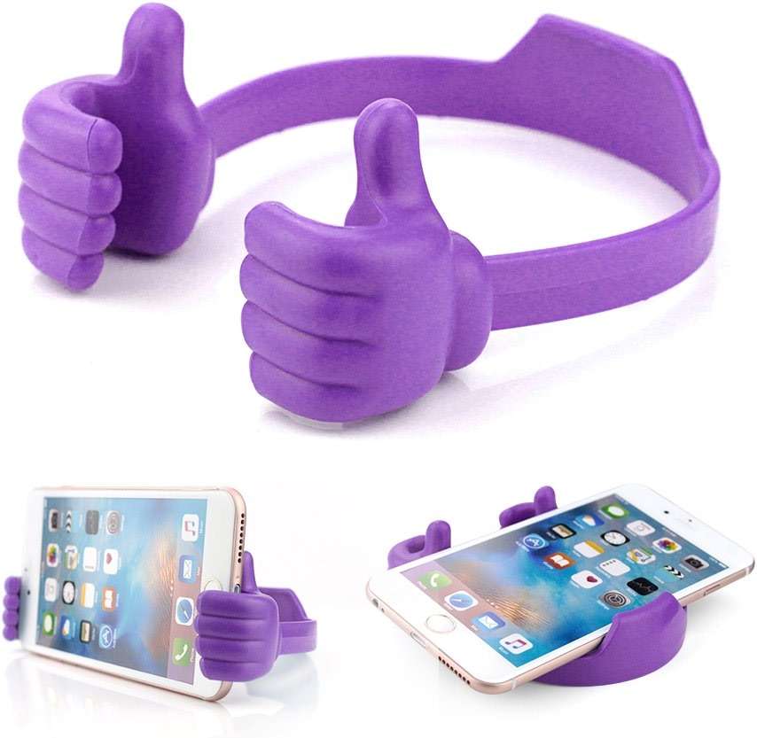 BUTEFO Thumbs up Cell Phone Holder Adjustable Silicone Tablet Stand Portable Desktop OK Stands Compatible for iPhone iPad Samsung Motorcycle Google TCL (Multi Colors, 8) - Image 3