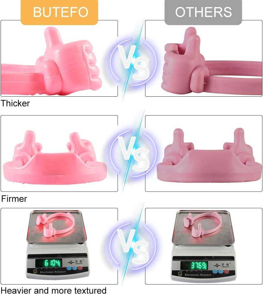 BUTEFO Thumbs up Cell Phone Holder Adjustable Silicone Tablet Stand Portable Desktop OK Stands Compatible for iPhone iPad Samsung Motorcycle Google TCL (Multi Colors, 8) - Image 6
