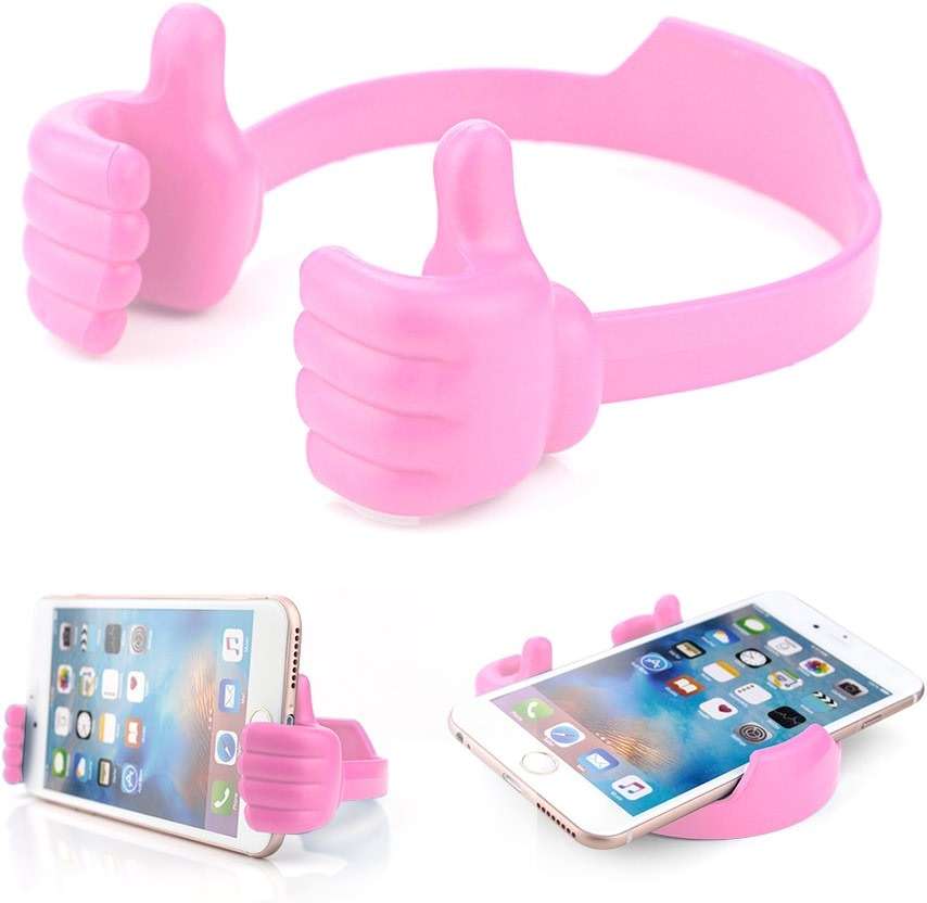 BUTEFO Thumbs up Cell Phone Holder Adjustable Silicone Tablet Stand Portable Desktop OK Stands Compatible for iPhone iPad Samsung Motorcycle Google TCL (Multi Colors, 8) - Image 8