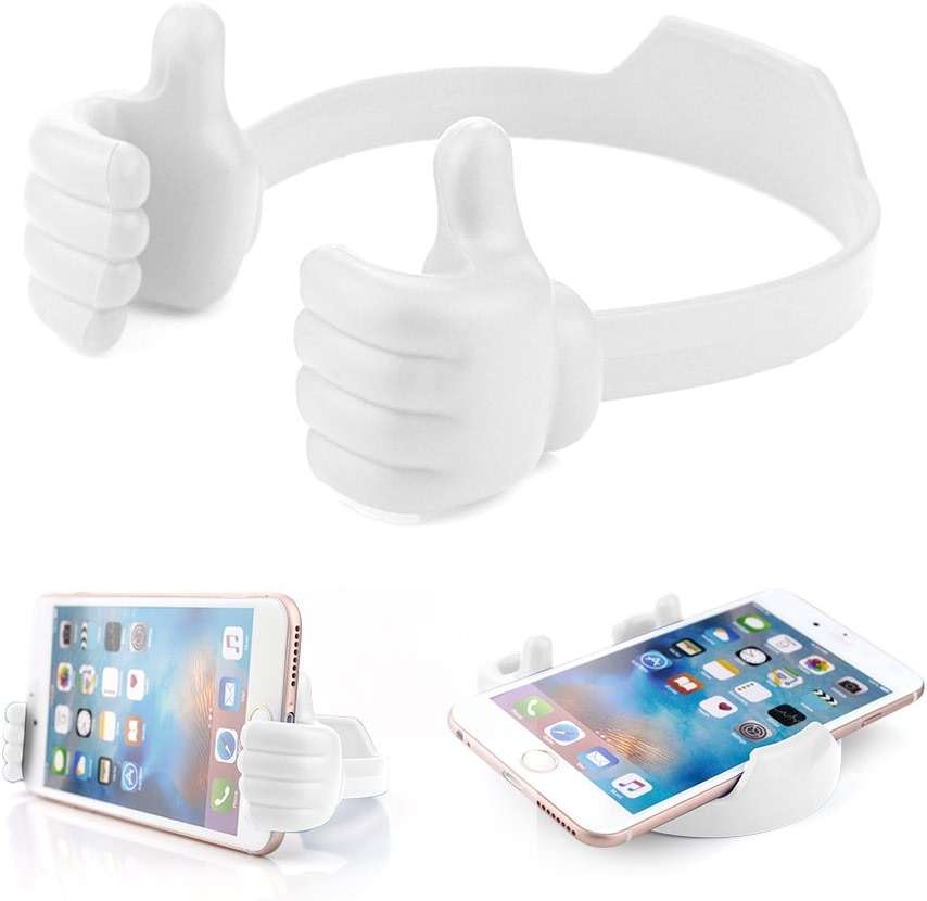 BUTEFO Thumbs up Cell Phone Holder Adjustable Silicone Tablet Stand Portable Desktop OK Stands Compatible for iPhone iPad Samsung Motorcycle Google TCL (Multi Colors, 8) - Image 9