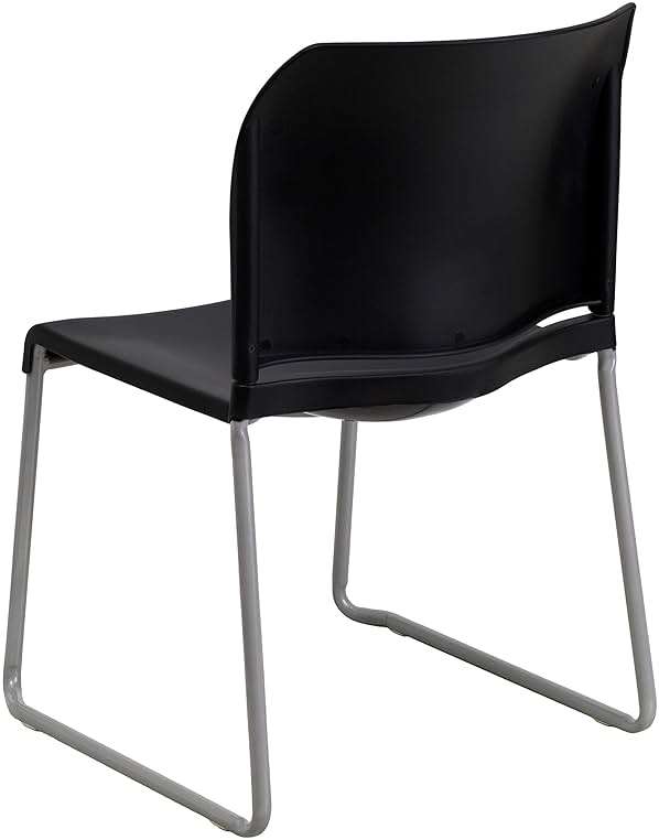 Flash Furniture Hercules Series Contoured Stacking Chairs for Waiting Rooms and Offices, Ergonomic Lobby Chairs with Curved Back, Set of 5, Black - Image 11