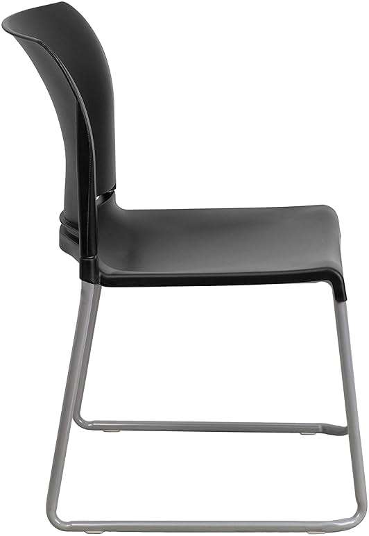 Flash Furniture Hercules Series Contoured Stacking Chairs for Waiting Rooms and Offices, Ergonomic Lobby Chairs with Curved Back, Set of 5, Black - Image 12