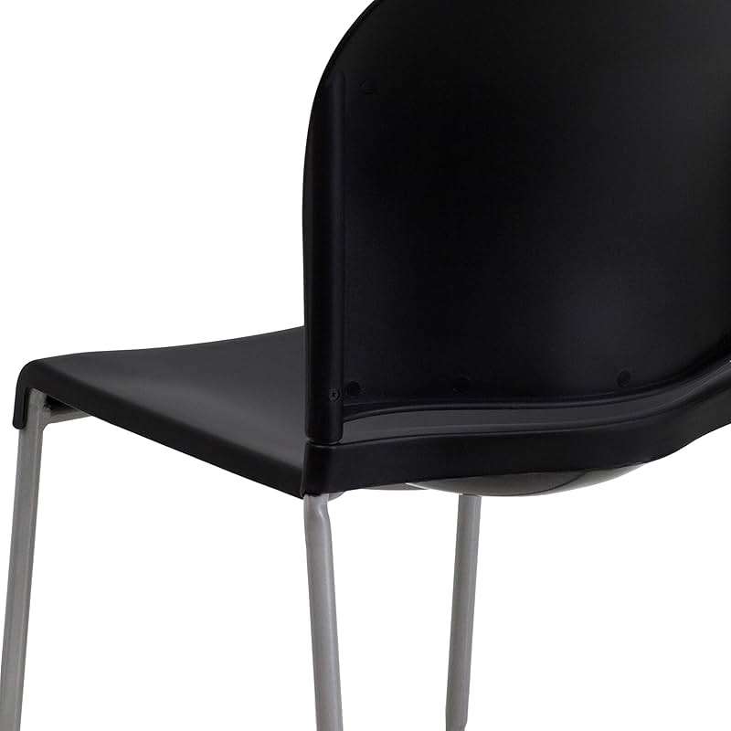 Flash Furniture Hercules Series Contoured Stacking Chairs for Waiting Rooms and Offices, Ergonomic Lobby Chairs with Curved Back, Set of 5, Black - Image 14