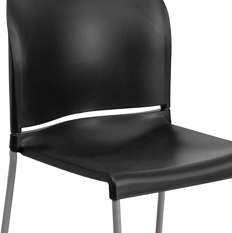 Flash Furniture Hercules Series Contoured Stacking Chairs for Waiting Rooms and Offices, Ergonomic Lobby Chairs with Curved Back, Set of 5, Black - Image 15