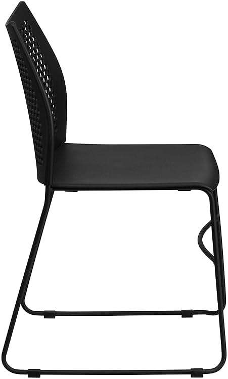 Flash Furniture Hercules Series Contoured Lobby Chairs with Air-Vent Honeycomb Backs, Ergonomic Stacking Chairs for Offices, Set of 5, Black - Image 12