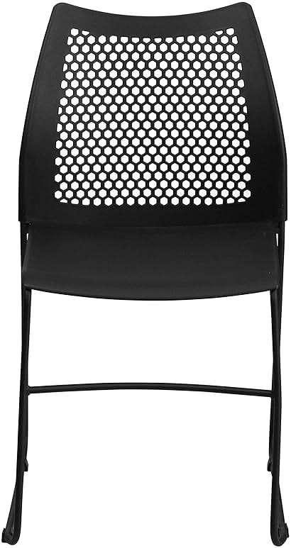 Flash Furniture Hercules Series Contoured Lobby Chairs with Air-Vent Honeycomb Backs, Ergonomic Stacking Chairs for Offices, Set of 5, Black - Image 13