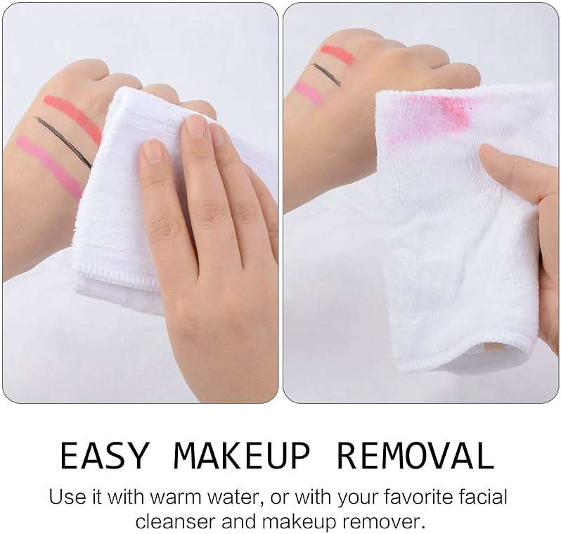 SINLAND Microfiber Facial Cloths Fast Drying Washcloth 12inch x 12inch White 6 pack - Image 7
