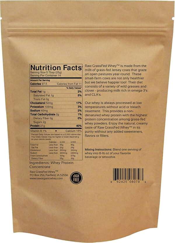 Raw Grass Fed Whey Protein Powder, Unflavored – 1 Ingredient, No Additives or Fillers, Undenatured, Made in USA, 12 oz - Image 2