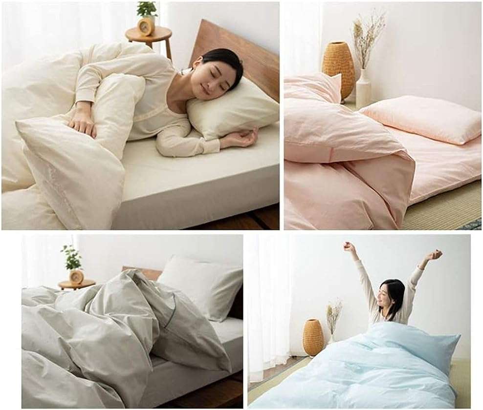 EMOOR Zip Cover for Japanese Futon Mattress PRESSO Full/Full XL Made in Japan 100% Cotton (Gray), Zipper-Closure Tatami Floor Sleeping Mat Protector - Image 6