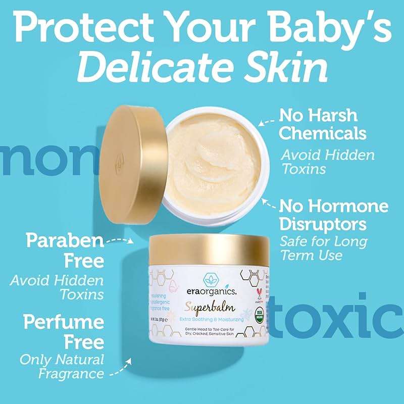 Era Organics Healing Ointment for Babies - USDA Certified Organic Natural Moisturizer Gentle on Sensitive Skin Prone To Baby Eczema, Cradle Cap (Infant Seborrheic Dermatitis), Rashes, Hives 2oz - Image 4
