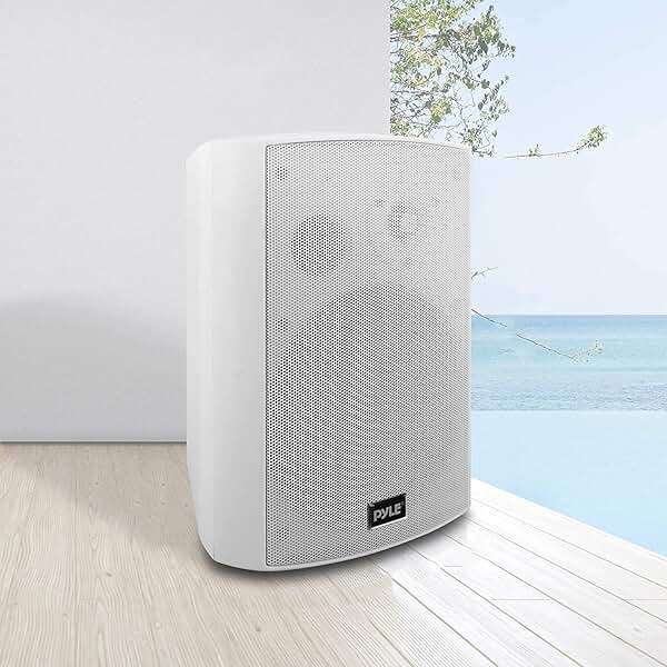 Pyle 6.5 Inch Wall Mount Waterproof Speaker System for Indoor or Outdoor Wireless Bluetooth Surround Sound System, White (2 Pack) - Image 2