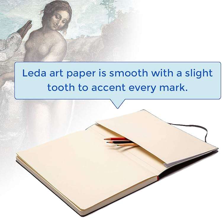 A5 Sketchbook, Lay Flat Softcover Sketch Book for Everyone, Ideal for Ink, Water Color, Pen, Pencils, 160 Tear Resistant Pages, Size: Medium, Leda Art Supply - Image 3