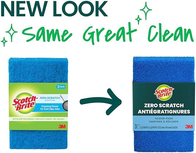 Scotch-Brite® Zero Scratch Scour Pad, 3 Scrubbing Pads, Non-Scratch Scouring Pads for Kitchen and Dish Cleaning - Image 3