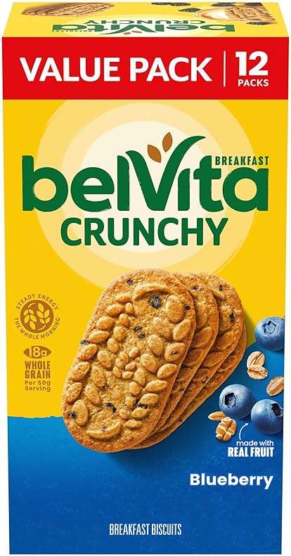 belVita Breakfast Bars Biscuits, Blueberry, Value Pack, 12 Packs (4 Biscuits Per Pack) - Image 1