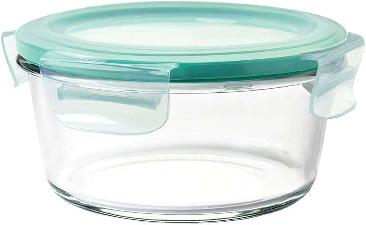 OXO Good Grips 4 Cup Smart Seal Leakproof Glass Round Airtight Food Storage Container - Image 1
