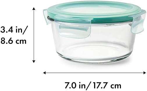 OXO Good Grips 4 Cup Smart Seal Leakproof Glass Round Airtight Food Storage Container - Image 2