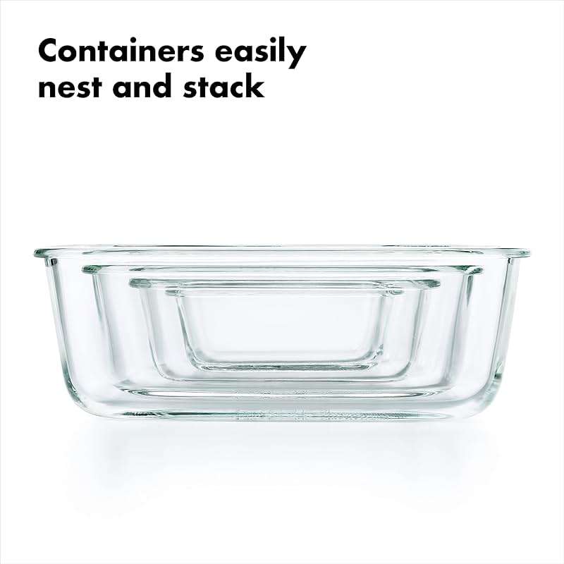 OXO Good Grips Smart Seal Leakproof Airtight Glass & Plastic Food Storage Container Set - Image 6