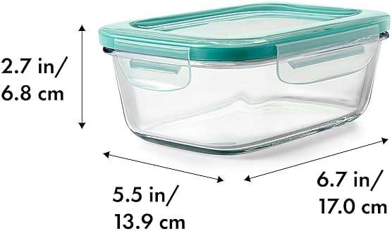OXO Good Grips 3.5 Cup Smart Seal Airtight Glass Rectangle Food Storage Container - Image 2