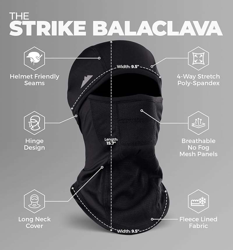 Balaclava Ski Mask - Winter Face Mask for Men & Women - Cold Weather Gear for Skiing, Snowboarding & Motorcycle Riding - Image 3