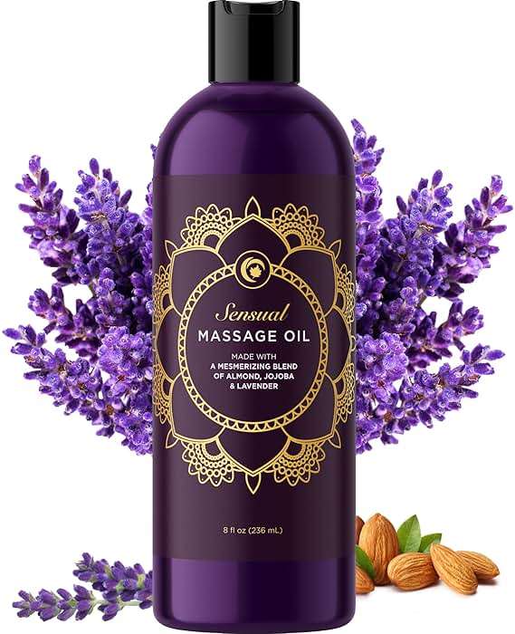 Aromatherapy Sensual Massage Oil for Couples - Relaxing Lavender Massaging Oil for Massage Therapy with Vitamin E Jojoba & Sweet Almond - Naturally Scented Vegan Non GMO & Gluten Free (8 Fl Oz) - Image 2