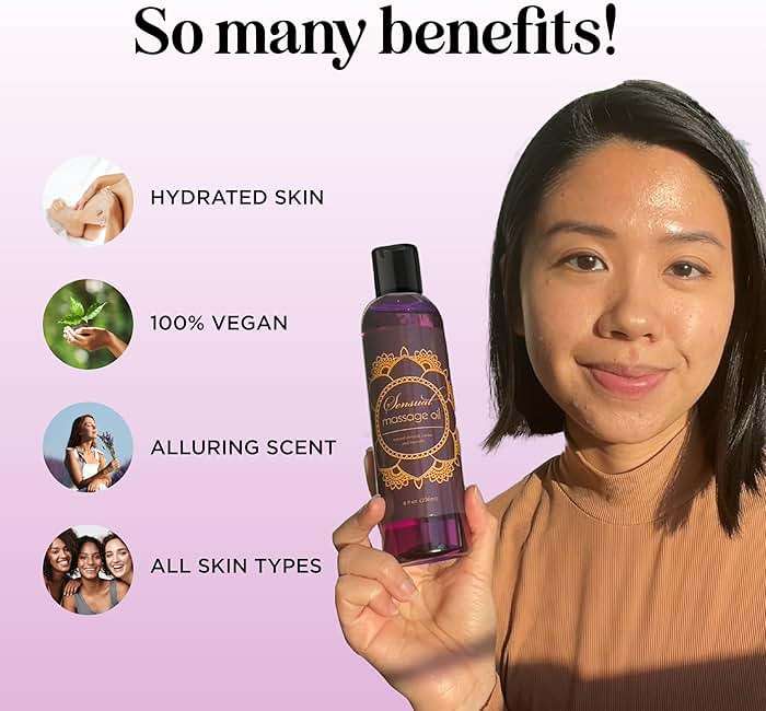 Aromatherapy Sensual Massage Oil for Couples - Relaxing Lavender Massaging Oil for Massage Therapy with Vitamin E Jojoba & Sweet Almond - Naturally Scented Vegan Non GMO & Gluten Free (8 Fl Oz) - Image 4