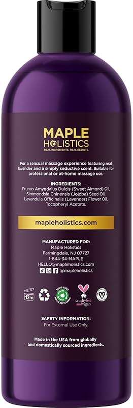 Aromatherapy Sensual Massage Oil for Couples - Relaxing Lavender Massaging Oil for Massage Therapy with Vitamin E Jojoba & Sweet Almond - Naturally Scented Vegan Non GMO & Gluten Free (8 Fl Oz) - Image 7