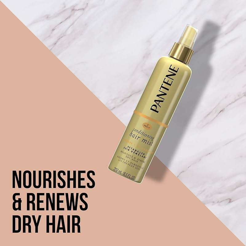 Pantene Pro-V Nutrient Boost Moisture Conditioning Mist Nourishing and Renewing Detangler, 8.5 fl oz | Detangler - Image 3