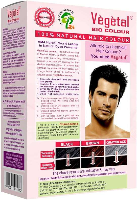 Vegetal Bio Hair Color -Black, 50g (Pack of 2) Experience Black Hair Dye for Unisex | Ammonia-Free, PPD-Free, Organic, Safe and Effective Hair Dye | Complete Kit Included - Image 2