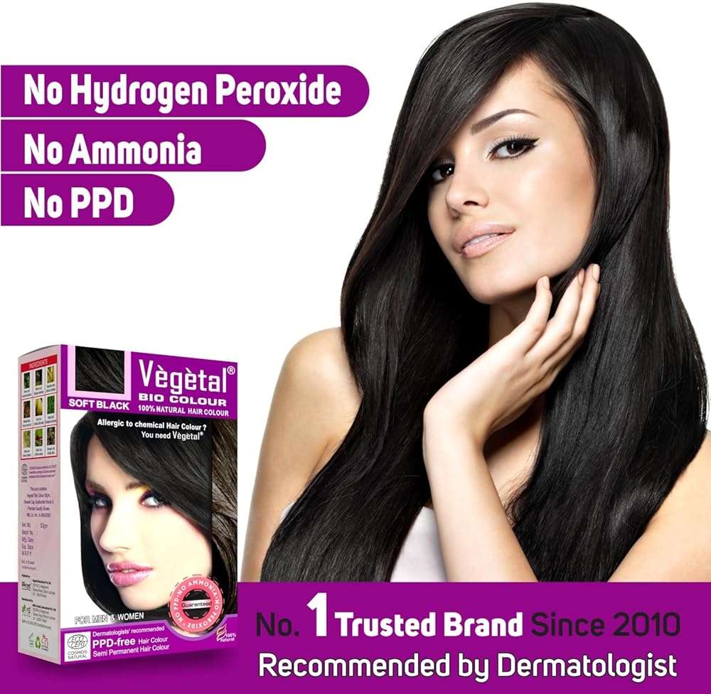 Vegetal Bio Hair Color -Black, 50g (Pack of 2) Experience Black Hair Dye for Unisex | Ammonia-Free, PPD-Free, Organic, Safe and Effective Hair Dye | Complete Kit Included - Image 3