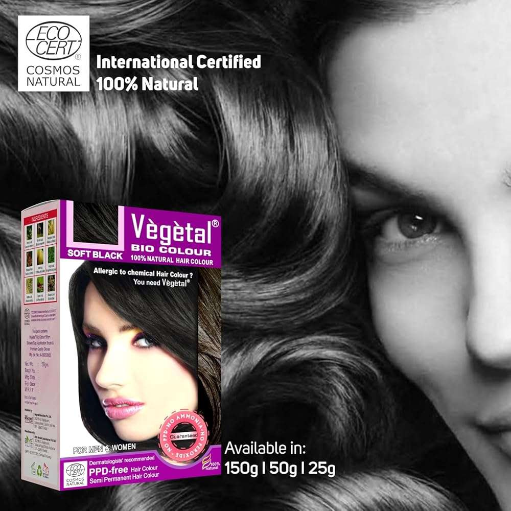 Vegetal Bio Hair Color -Black, 50g (Pack of 2) Experience Black Hair Dye for Unisex | Ammonia-Free, PPD-Free, Organic, Safe and Effective Hair Dye | Complete Kit Included - Image 7