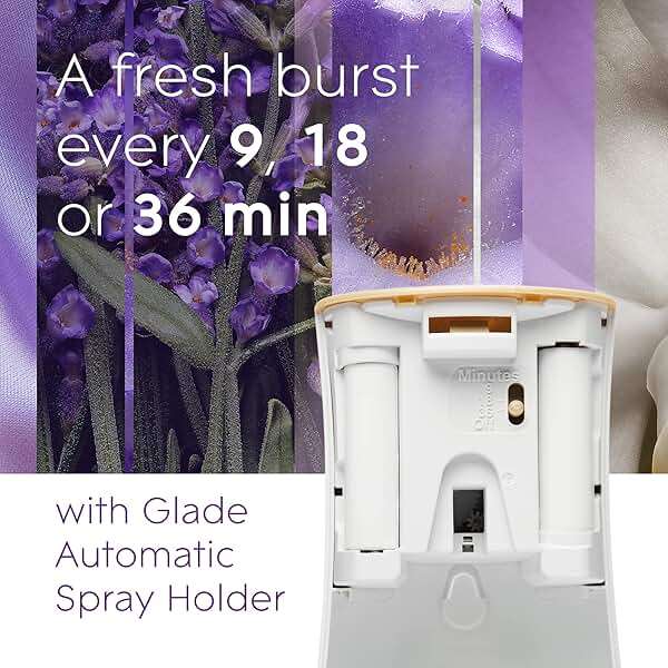 Glade Automatic Spray Refill, Air Freshener for Home and Bathroom, Lavender & Vanilla, 6.2 Oz, 2 Count - Image 3