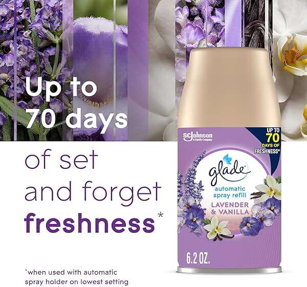 Glade Automatic Spray Refill, Air Freshener for Home and Bathroom, Lavender & Vanilla, 6.2 Oz, 2 Count - Image 5