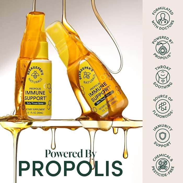 Propolis Throat Spray by Beekeeper's Naturals - 95% Bee Propolis Extract, Natural Immune Support & Sore Throat Relief - Antioxidants, Keto, Paleo, Gluten-Free (1.0 oz)(Pack of 1) - Image 3