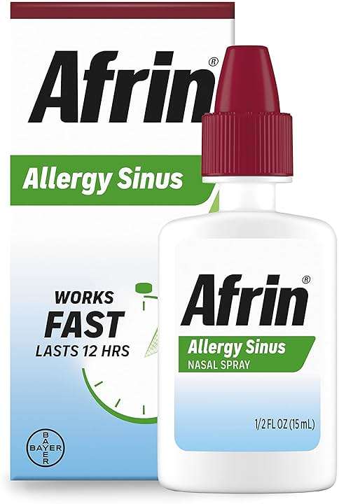 Afrin Allergy Sinus Nasal Spray - Fast and Powerful Nasal Decongestion From Allergies, For Adults and Children 6 Years and Older, 0.50 Fl Oz (Pack of 1) - Image 2