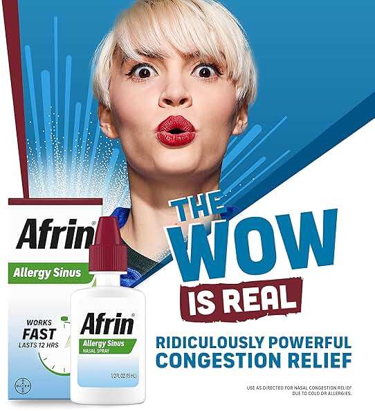 Afrin Allergy Sinus Nasal Spray - Fast and Powerful Nasal Decongestion From Allergies, For Adults and Children 6 Years and Older, 0.50 Fl Oz (Pack of 1) - Image 3