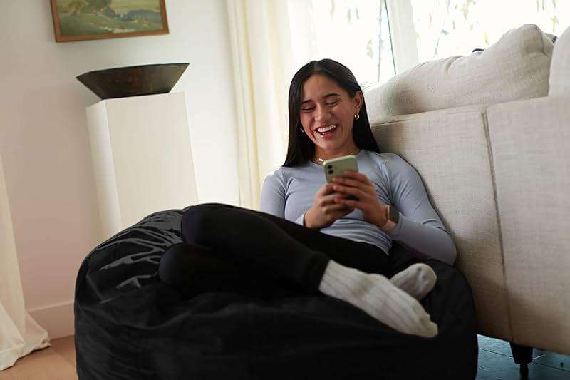 Sofa Sack Bean Bag Chair - Plush, Ultra Soft - Memory Foam Bean Bag Chair with Microsuede Cover - Stuffed Foam Filled Furniture and Accessories for Dorm Room 3 Feet - Black - Image 2